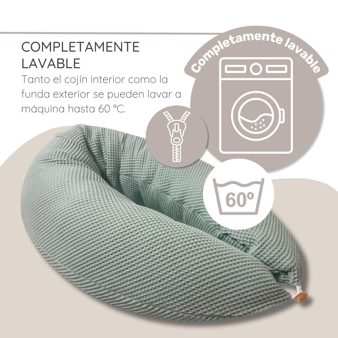 HOBEA-Germany Almohada de Lactancia 190 cm x 76 cm XXL Almohada de Embarazo Almohada para Dormir de Lado con Funda de algodón orgánico (Manchas de Jaguar)