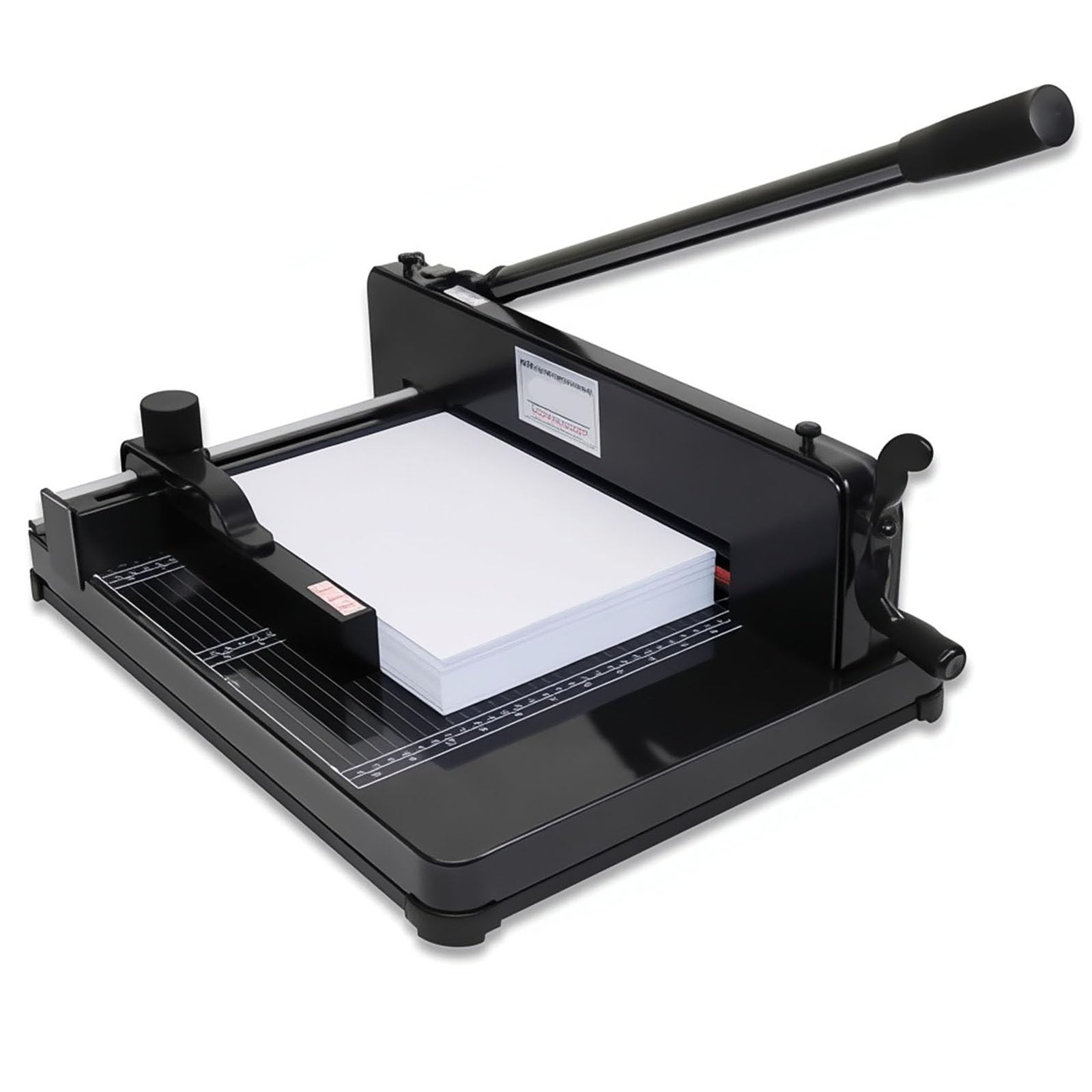 MYUYEE Paper Cutter Heavy Duty 12 Inch, Guillotine Paper Trimmer with Blade Lock & Auto Clamp, Manual Industrial Paper Cutting Machine, 400-Sheet Capacity for Paper, Leather, PVC & Fabric (Black)