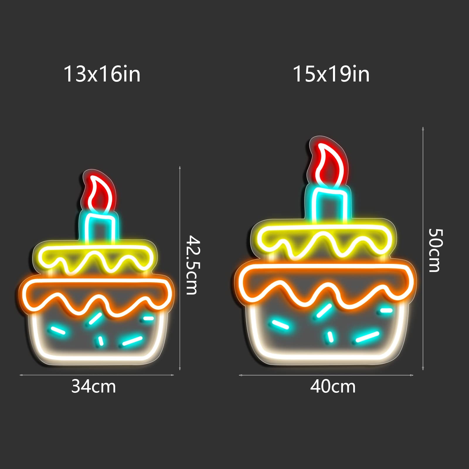 Letreros de neón para Pastel de cumpleaños, Tablero de luz LED Regulable, Arte para decoración de Pared, Regalos de Fiesta de Feliz cumpleaños, Boda, Bar, Tienda, Restaurante, Cualquier Edad, niños y