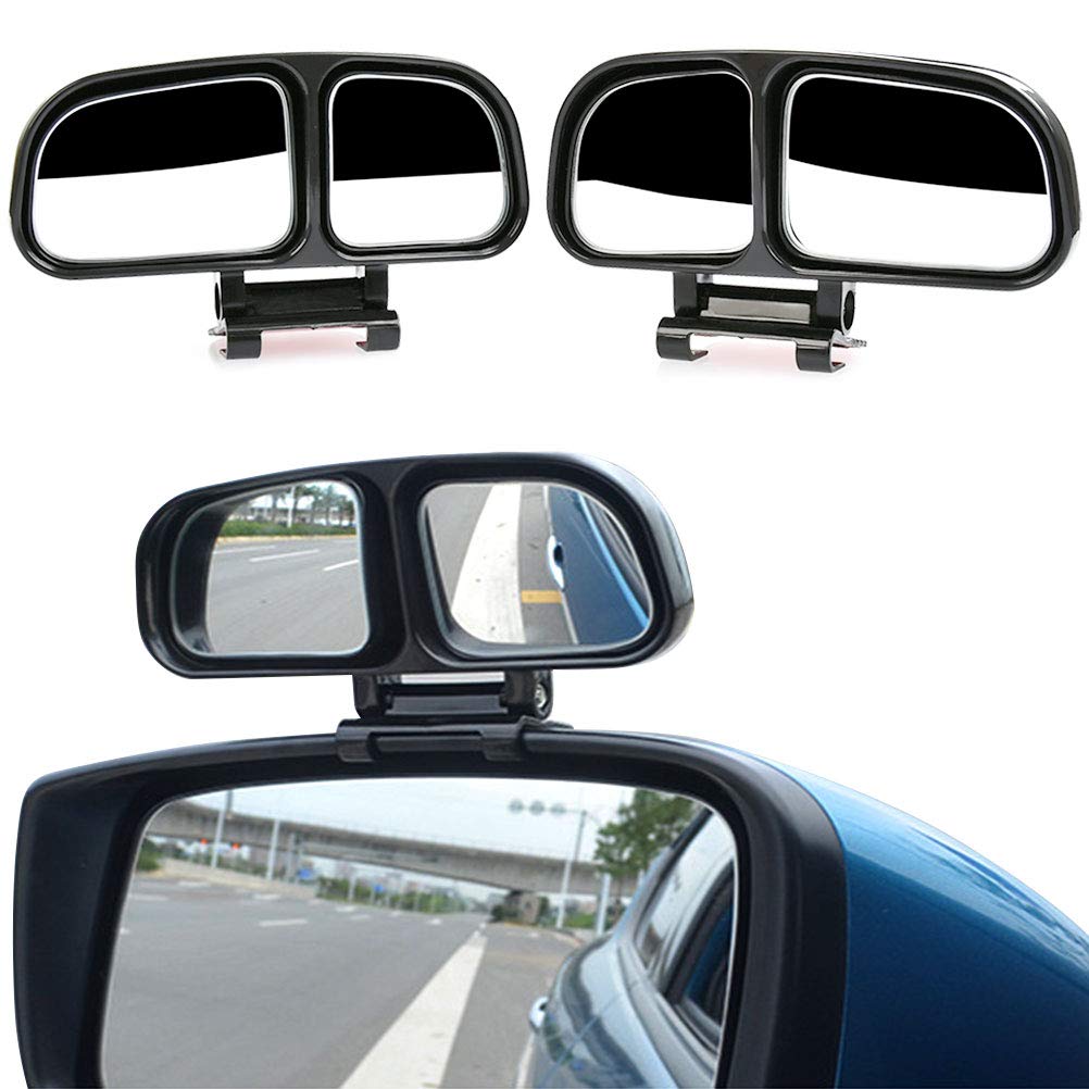 YOTINO Car Universal Adjustable Wide Angle Blind Spot Left and Right Side Rear Mirrors (2 Piece, Black)