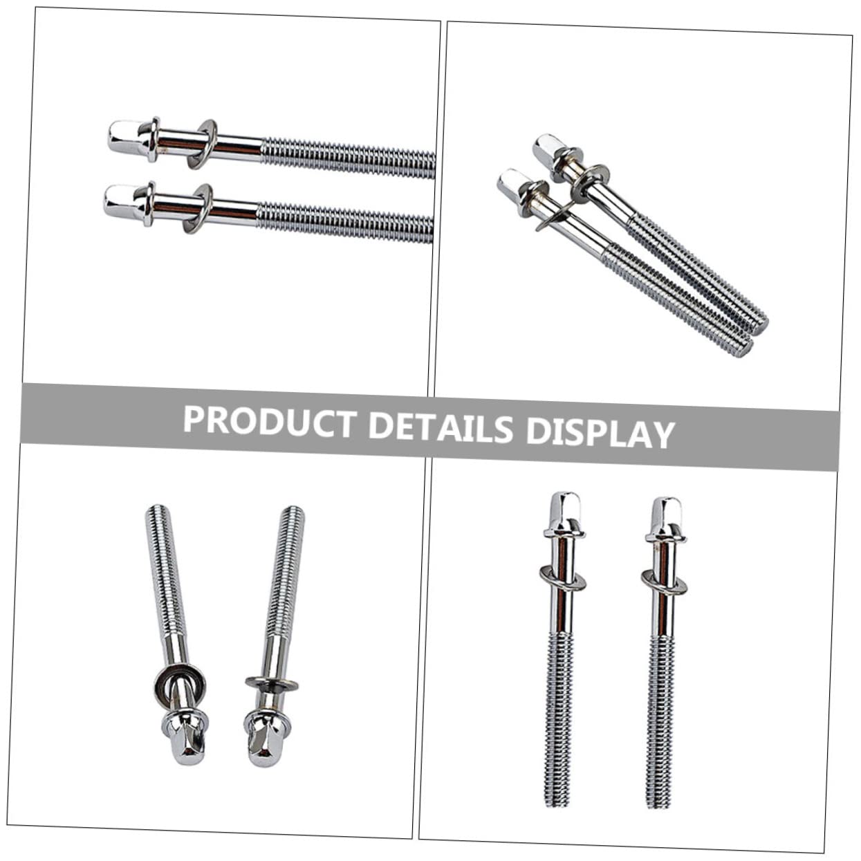 Toddmomy Drum Screws Washers 2pcs 70mm Tension Screws Snare Drum Hardware for Easy Installation