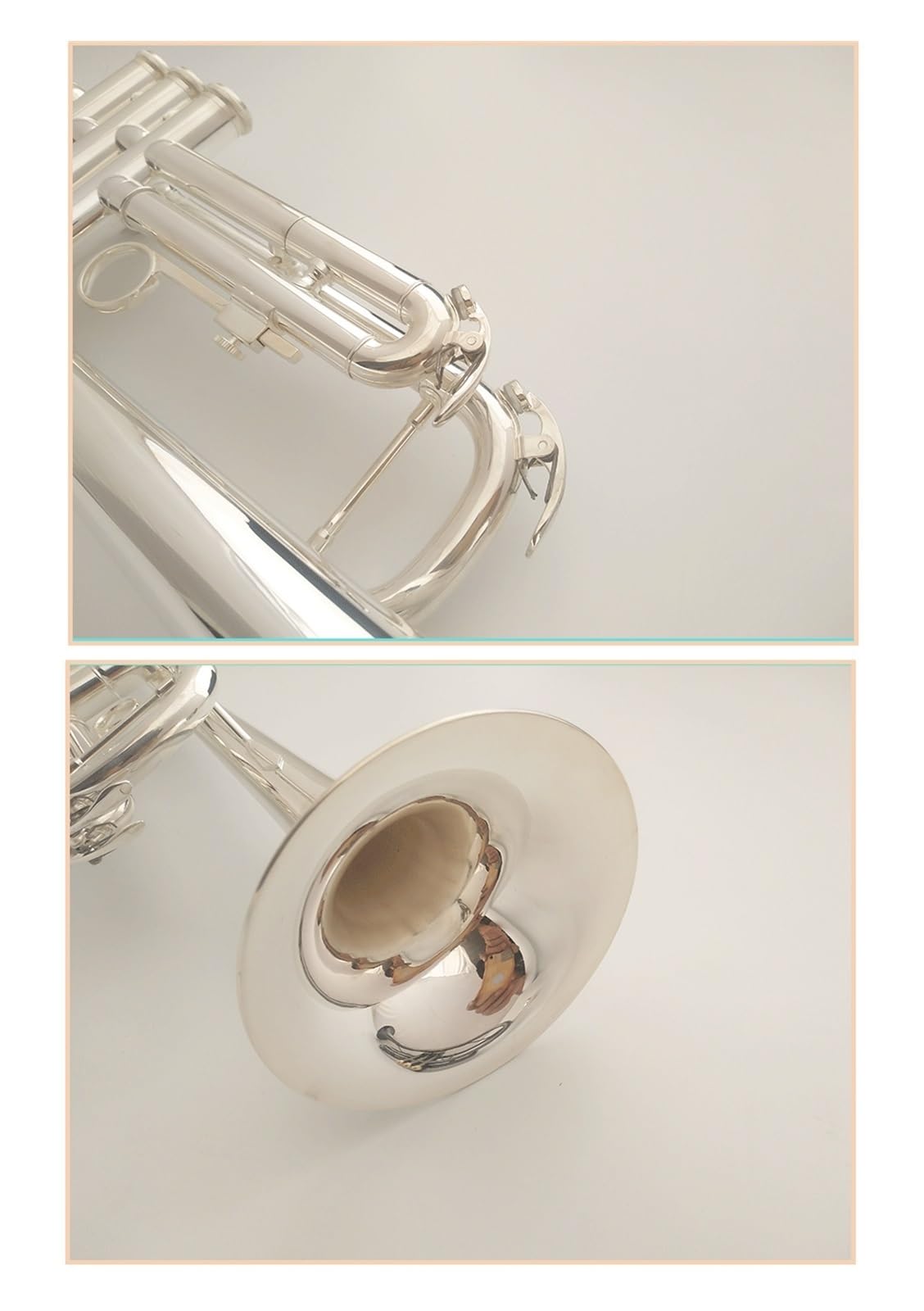 trąbka instrument Trąbka blaszana zachodnia posrebrzana B-dur występ dla początkujących dorosłych
