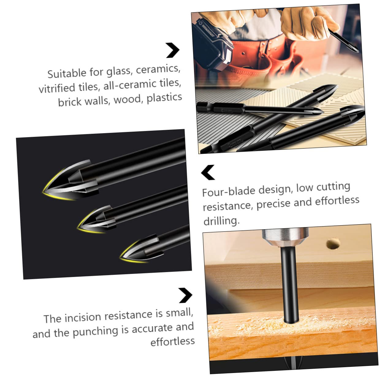 Balacoo Multi-Function Drill Hole Puncher for Glass Marble and Tile 4mm-10mm Alloy Drill Bits Compatible