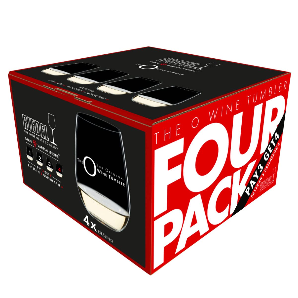 O Riesling/Sauvignon Blanc Glasses Pay 3 Get 4