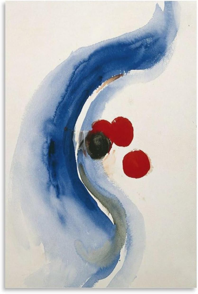 Orjdjz Wxkbl Georgia O'Keeffe Canvas Wall Art Georgia O'Keeffe《Blue Wave》Poster and Prints Aesthetic Painting for Home Decor Picture 40x60cm Frameless