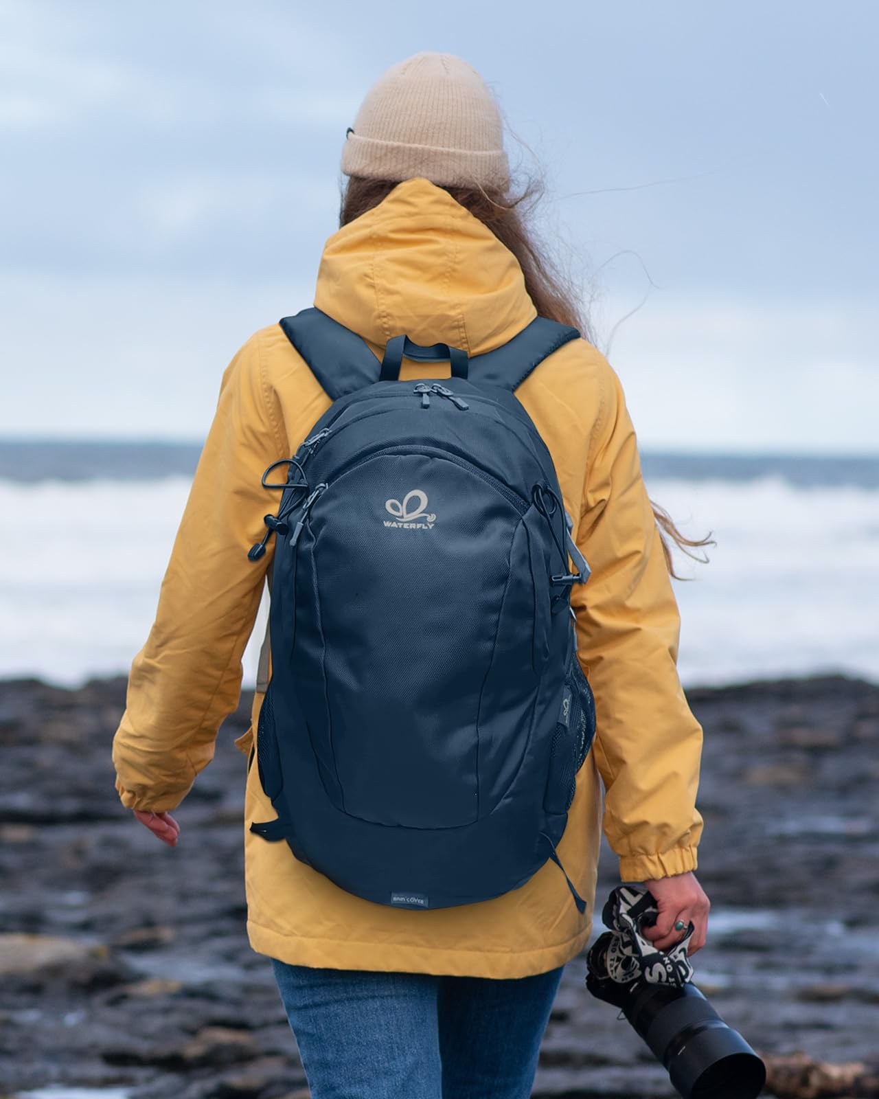 WATERFLY Plecak turystyczny, 30 l, plecak trekkingowy, plecak podróżny, wodoszczelny, na wędrówki, trekking, outdoor, plecak wspinaczkowy, dla mężczyzn i kobiet