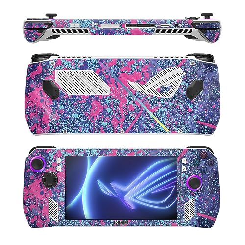 Image of MightySkins Carbon Fiber Skin Compatible with Asus ROG Ally - Vibrant Splatter | Protective, Durable Textured Carbon Fiber Finish | Easy to Apply
