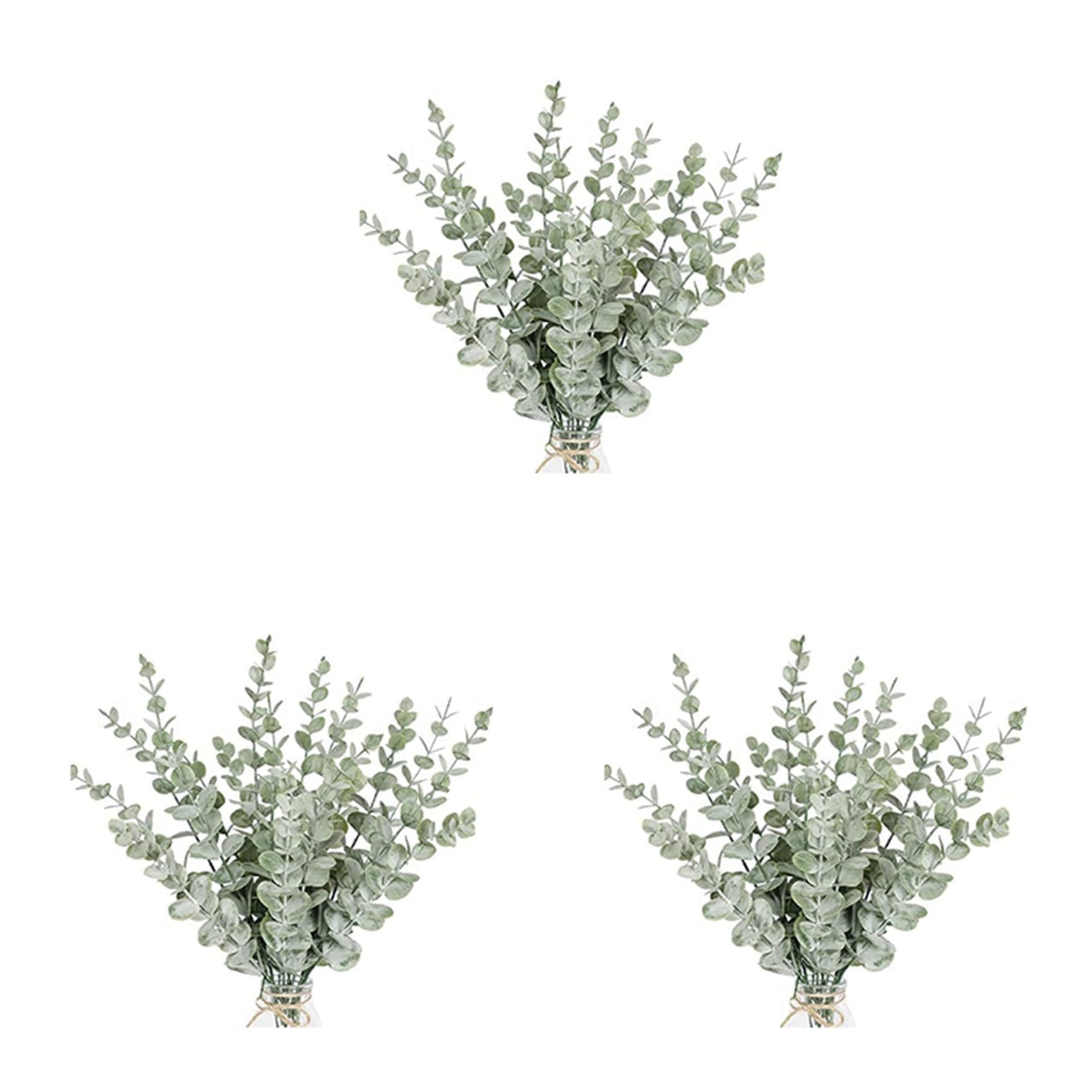 Tiges d'eucalyptus artificielles lot de 108 branches grises toucher réel pour décoration