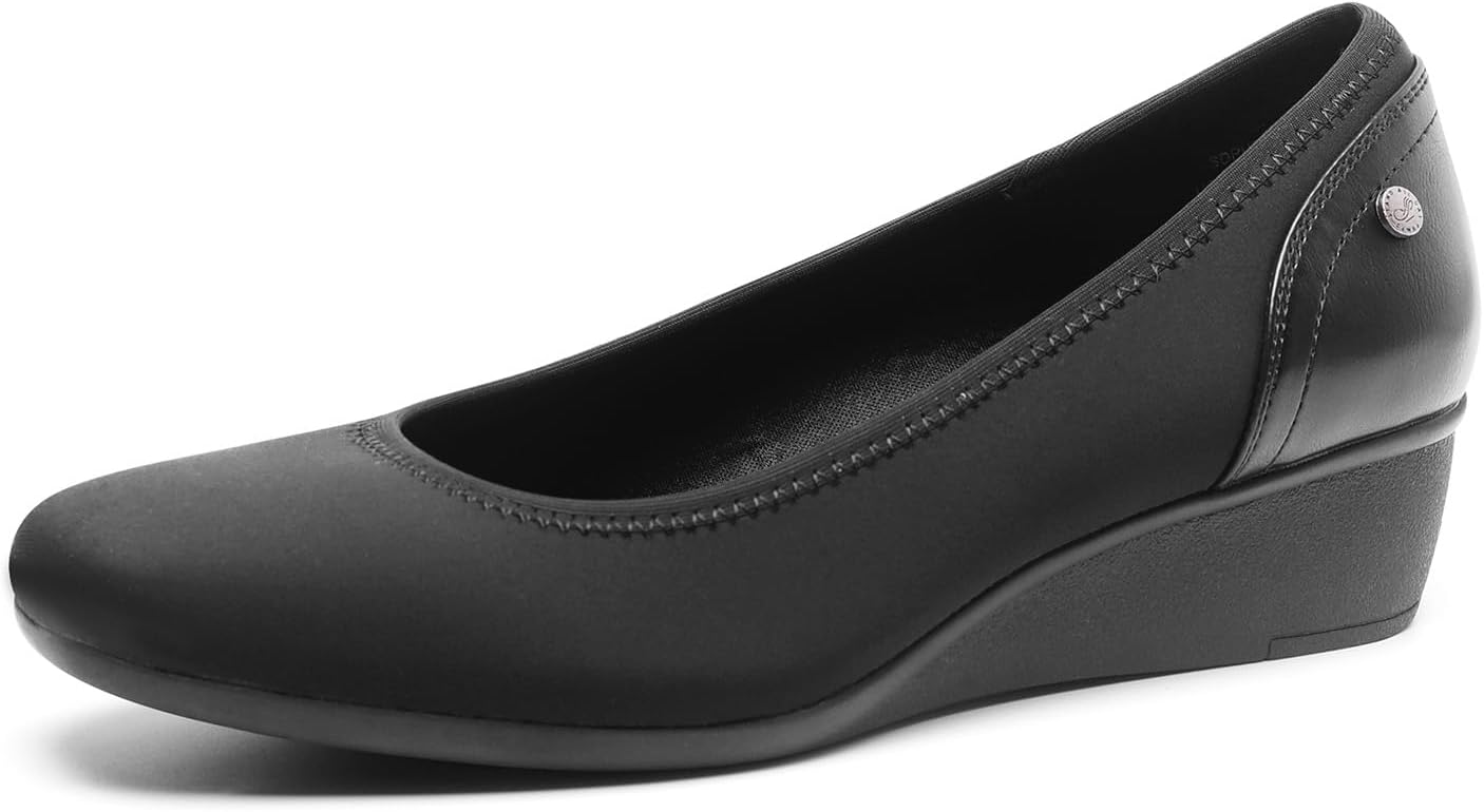 DREAM PAIRS Women's Wedge Shoes Closed Toe Low Heel Pumps Comfotable Dress Shoes