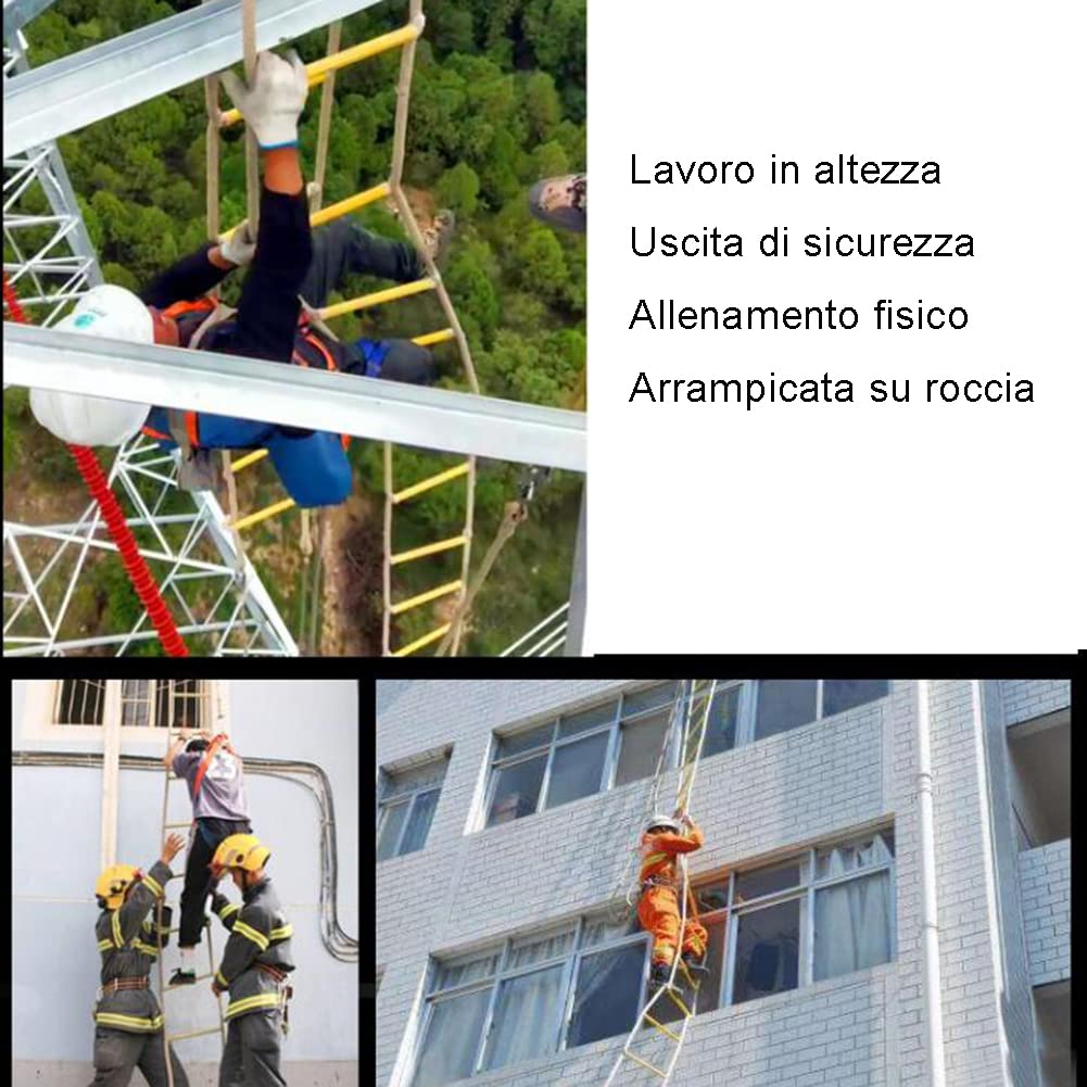 Escaleras Suaves contra Incendios Escaleras de Cuerda de Escape Entrenamiento de autorrescate Antideslizante Escalada al Aire Libre Alta altitud por el Eje Escaleras de Resc