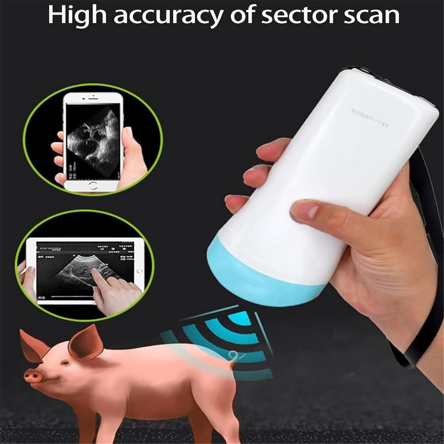 Scanner portatile wireless ad ultrasuoni per diagnosi veterinaria di gravidanza, sonda 3,5 MHz, batteria 4500 mAh, ricarica USB per maiali e pecore