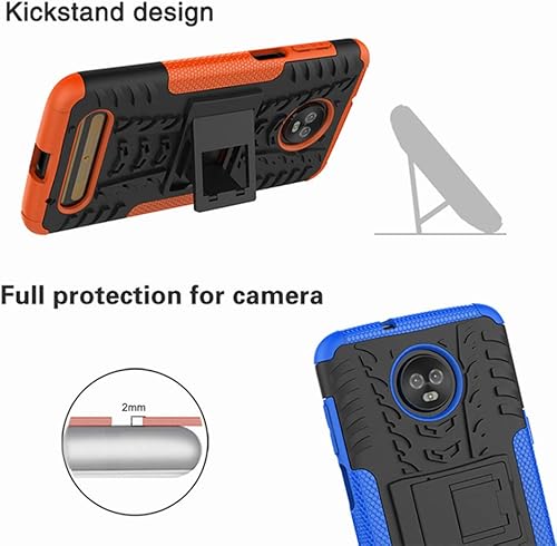 Miniatura 5 de Yiakeng Funda para Moto Z3, Moto Z3 Play, doble capa protectora delgada a prueba de golpes con función atril para Motorola Moto Z3 (verde)