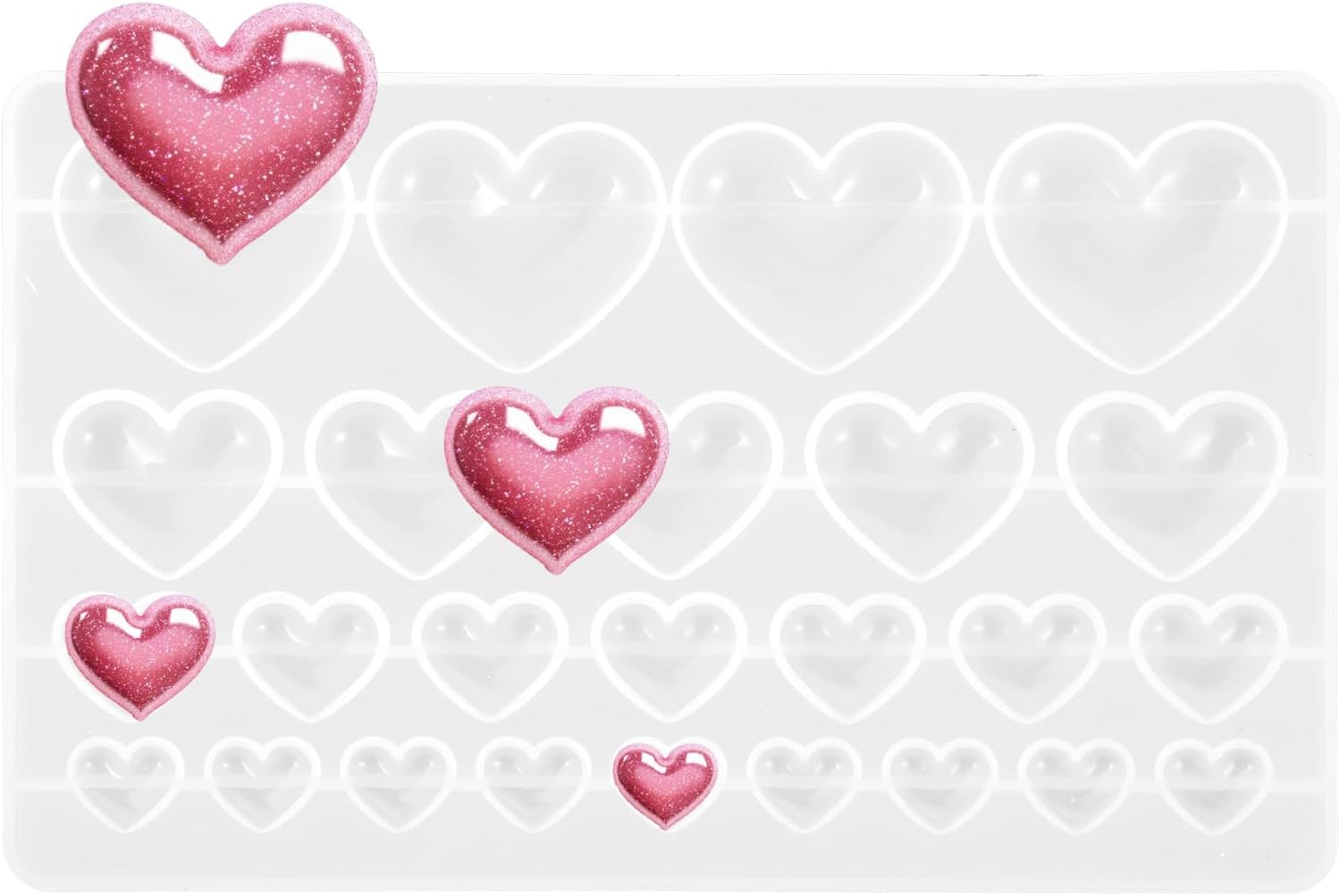 Ymapinc 2 Pcs Heart Shaped Resin Molds Silicone, Small Love Heart Shaped Silicone Molds for Crafts Making Keychains Pendants Earrings Necklaces