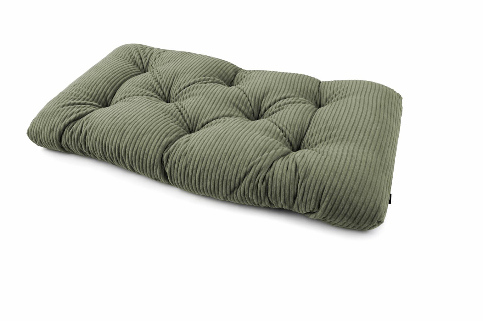 POKAR Pallet Seat Cushion 120x60x12 cm in Corduroy | Tufted Seat Pad for Euro Pallet Furniture and Garden Sofa | Ideal for Patio | Outdoor and Indoor Use | Oeko-Tex Certified | Made in EU | Khaki