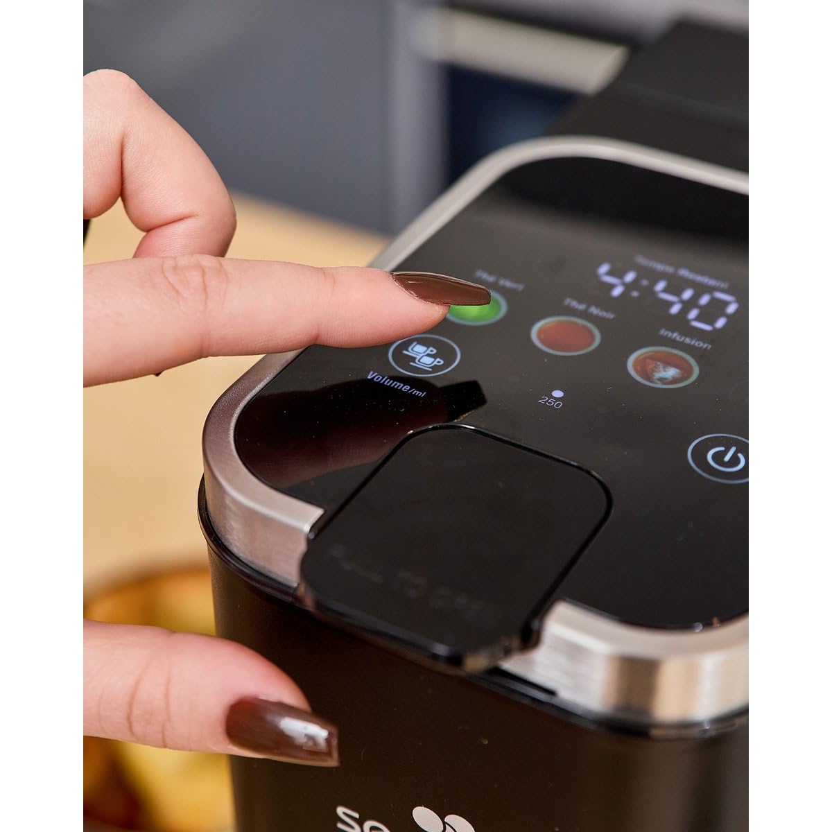 SENYA Machine à thé Tea Time Pro 1,2 L 1000W Écran tactile Détartrage automatique