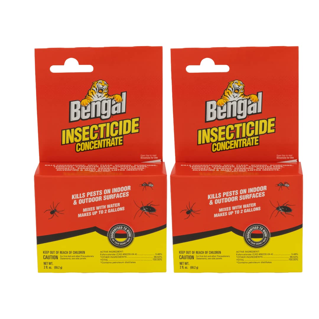 Bengal Insecticide Concentrate, Indoor and Outdoor Insect Killer, Makes 2 Gallons, 2-Count, 2 Oz. Liquid Concentrate (2)