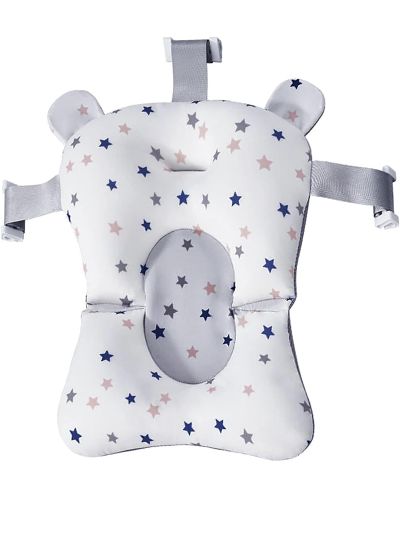 RichTots Premium Soft and Safe Baby Bath Cushion for Comfortable Bathing/Baby Bath Pillow Anti-Slip Bathtub Pad Infant Bath Essentials for Sitting Up in The Cushion Seat for 0-36 Months Baby(White)