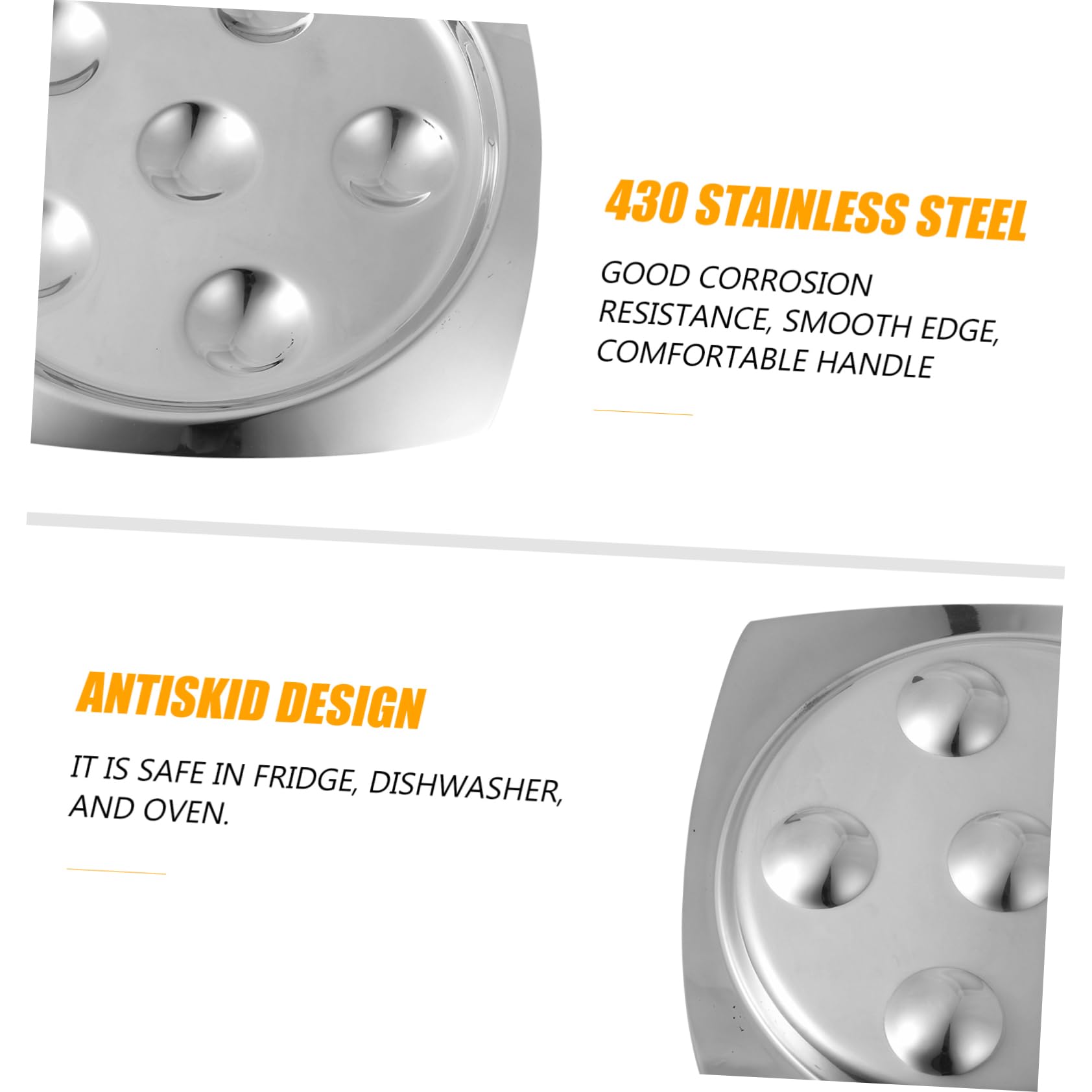Plato Para Caracoles y Ostras De Acero Inoxidable Pequeño Resistente a Altas Temperaturas Para Restaurantes y Uso Doméstico Con Tenedor De Dos Dientes