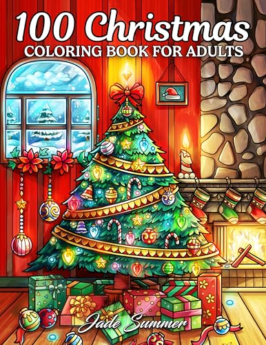 100 Christmas: A Christmas Coloring Book for Adults with Santas, Reindeer, Ornaments, Wreaths, Gifts, and More!