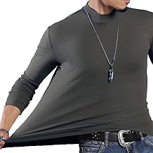 SPORTARC Men's Casual Long Sleeve Thermal Top with Stand Collar for Daily Wear
