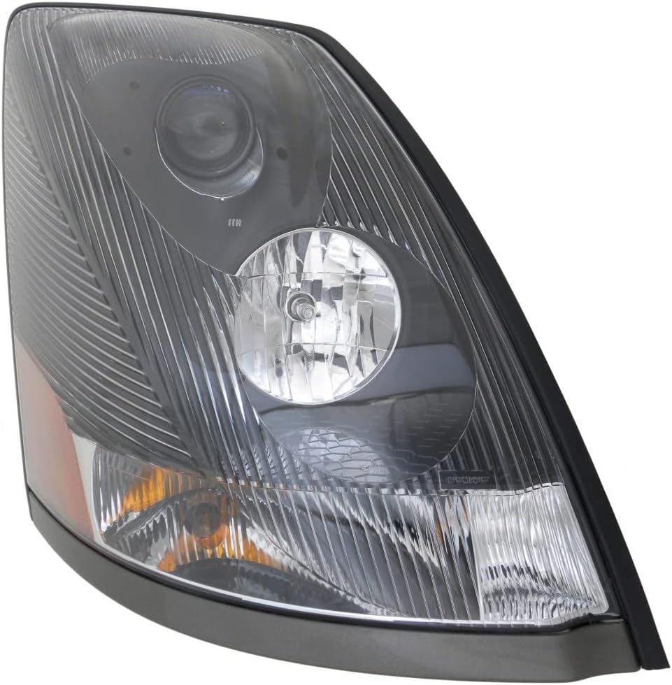 KarParts360 For Volvo VNL Truck 2004-2015 Headlight Driver and Passenger Side | Pair | w/Bulbs | Black | Replacement For CL1000130, CL1000230 | 823291248885506, 823291278885505