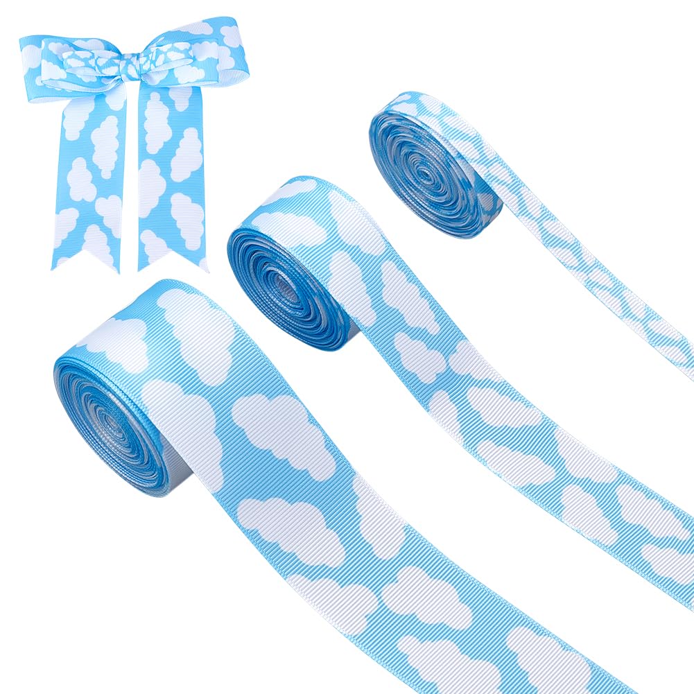 Ruban gros-grain nuage ciel bleu OLYCRAFT 3 rouleaux de 13,7m pour loisirs