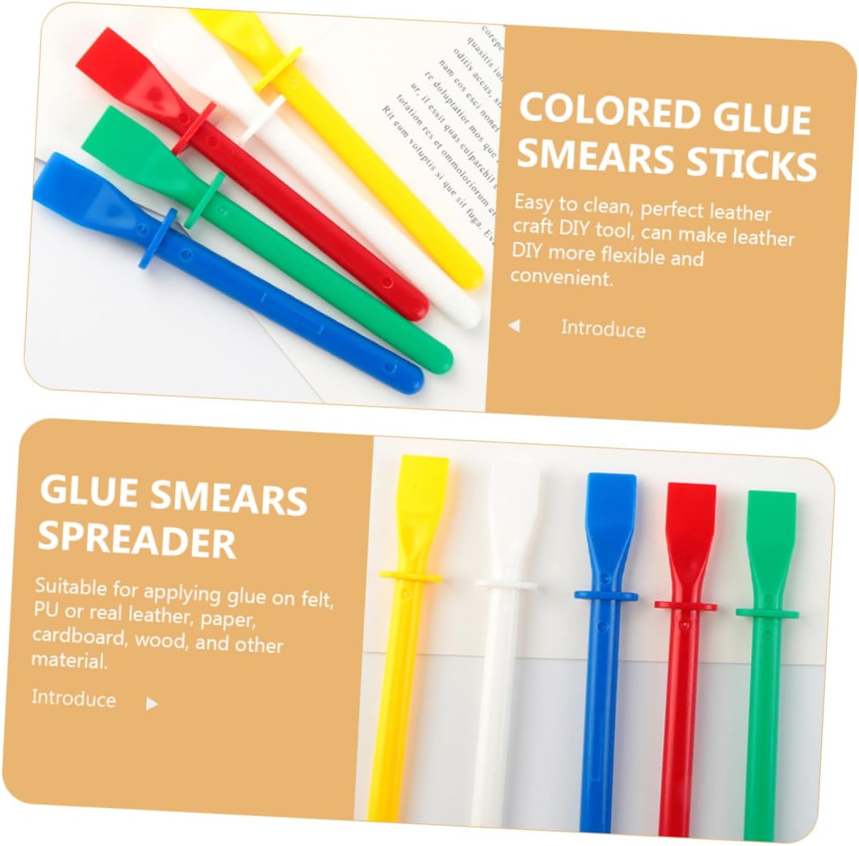 10pcs Leather Gluing Tool Glue Spreaders Adhesive Spreaders Glue Stick for Diy Art Leather Craft Easy to Clean