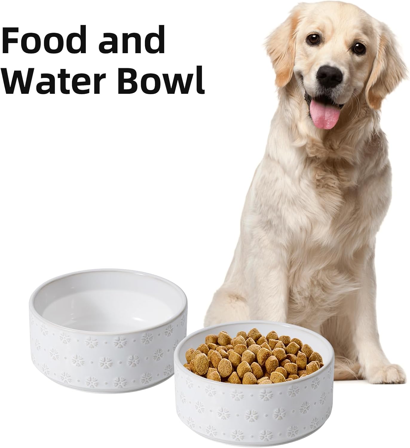 Havniva Ceramic Dog Bowls 7.3inch Dog Bowl, Dog Water and Food Bowls, Dishwasher Safe Non-Slip Base, Pet Food Bowl for Medium Dogs