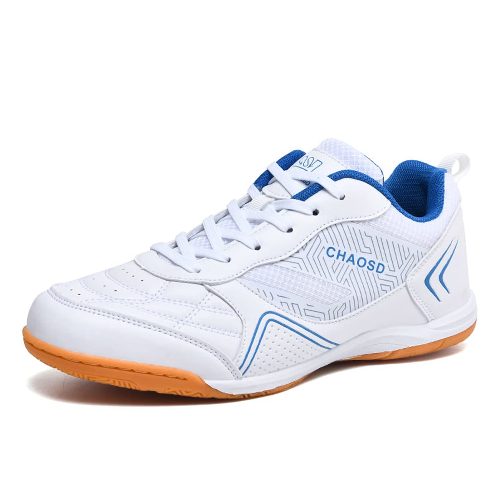 LZQpearl Buty do piłki nożnej, unisex, oddychające, antypoślizgowe, do wnętrz, do piłki nożnej, IC/IN płaskie trampki do lekkoatletyki, dla dzieci, nastolatków, chłopców, dziewcząt i dorosłych mężczyzn kobiet (białe, 8 UK)