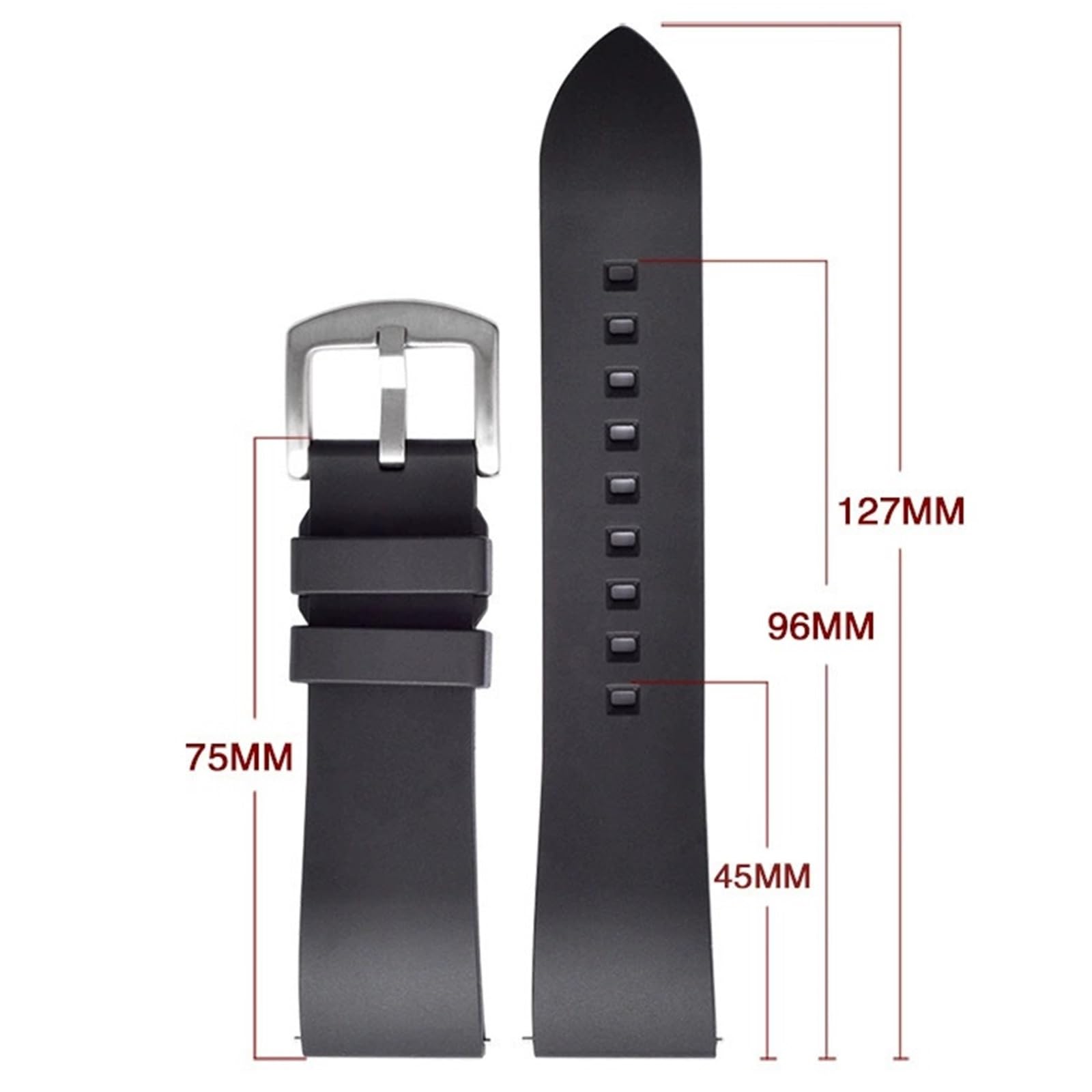 Cinturini for orologi in silicone morbido a sgancio rapido in gomma di ricambio for donne e uomini, 20 mm, 22 mm, 24 mm
