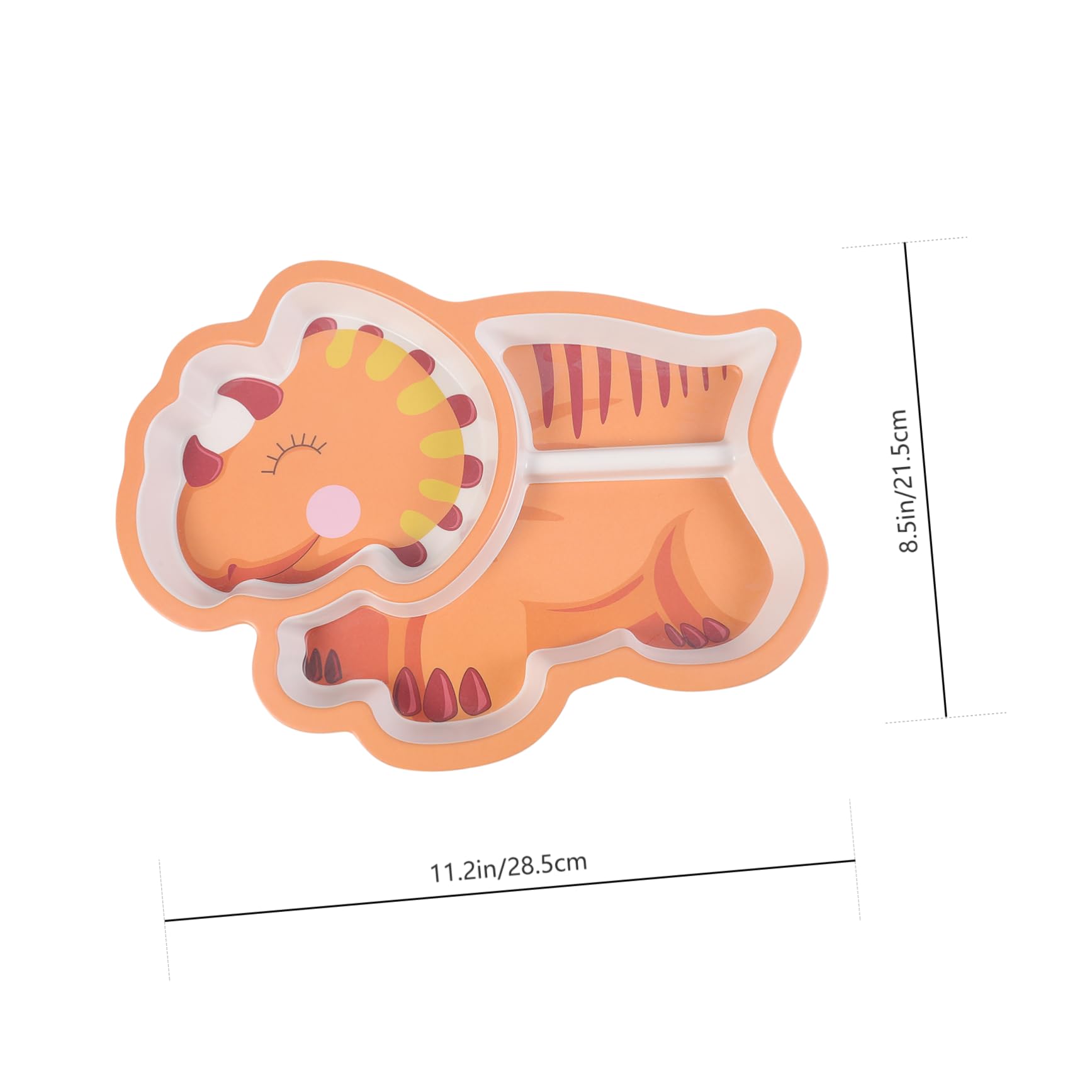VANZACK 1Pc Divided Plate Cartoon Dinosaur Design Easy to Clean Dinnerware for Self Feeding for Fruits and Snacks Color Dish
