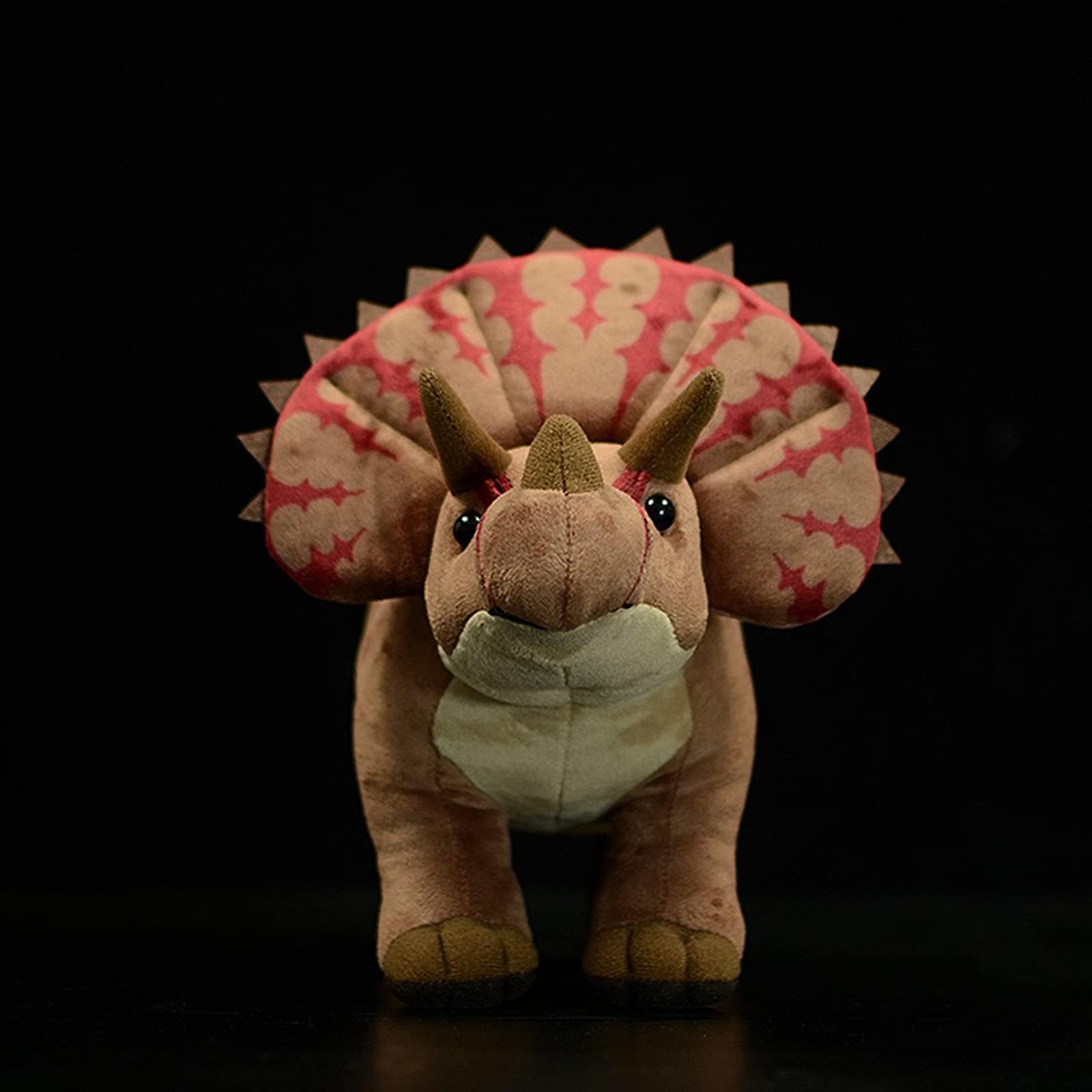Tiny Heart Triceratops Dinosaur Plush Toy - Realistic Stuffed Toy, Cute and Soft Gift for Children Boys and Girls - Brown, 21 Inches - Image 2