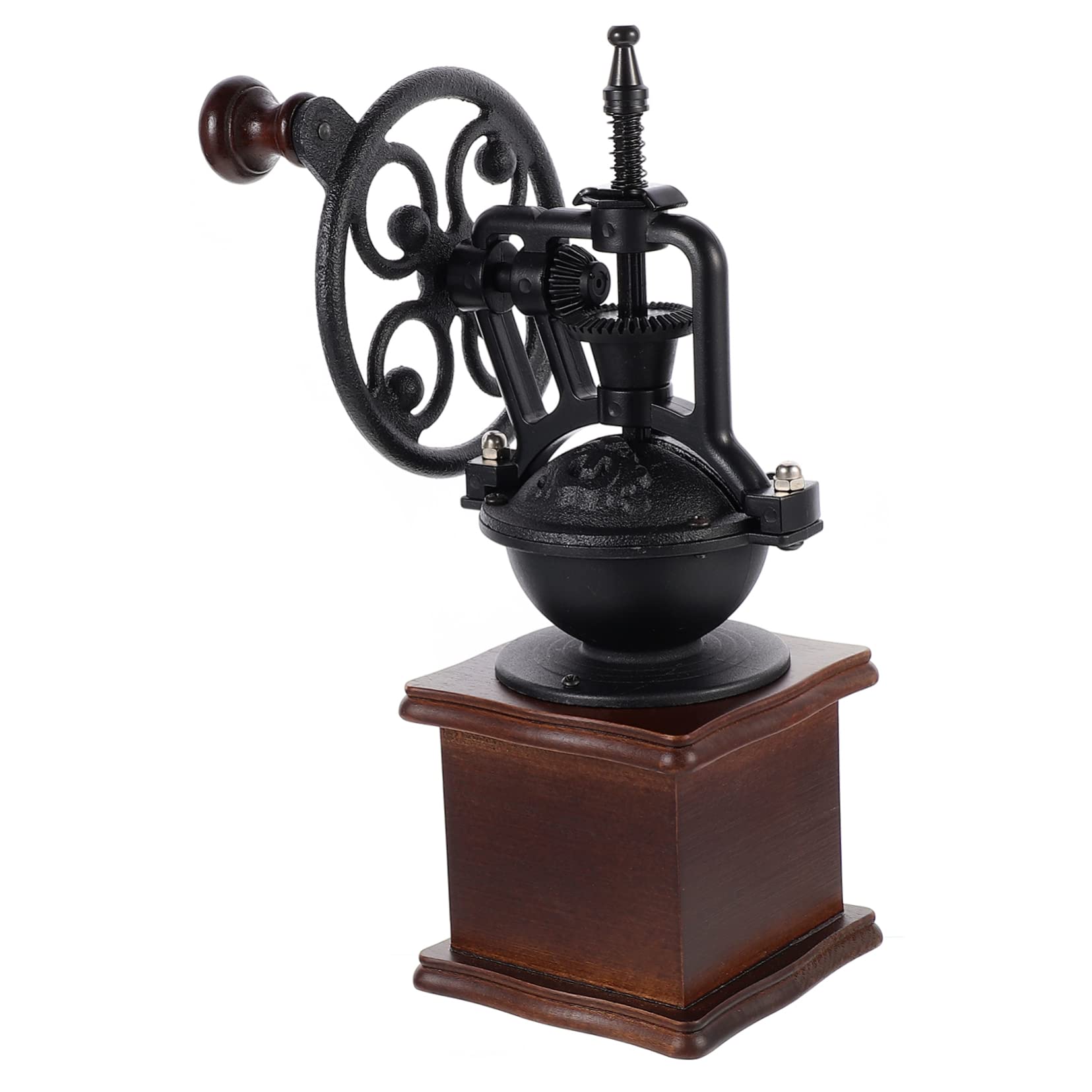 COLLBATH Macinino per Macinare Chicchi Design a Cono Caffè Manuale Vintage Portatile in Legno e Ferro per Campeggio e Viaggio