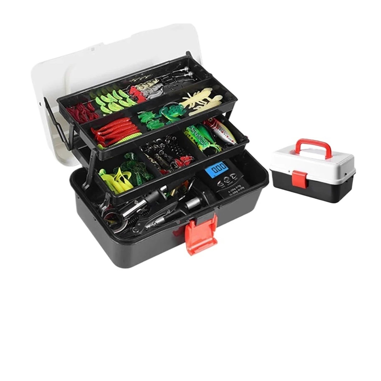 Caja de aparejos pesca 3 capas con kit señuelos 213 piezas