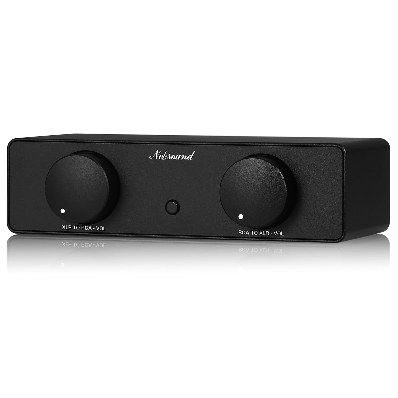 Nobsound Convertitore XLR RCA bidirezionale: adattatore audio bilanciato preamplificatore con doppie manopole del volume, elimina ronzio e rumore per monitor da studio, sistema Hi-Fi (NS-05P PRO)