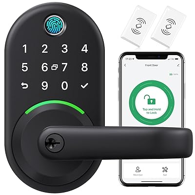Smart Door Handle Lock with Keypad: Yamiry Fingerprint Smart Knob - Keyless Entry Digital Lock for Front Door - Deadbolt with APP - Generate Passcode Remotely - DIY Installation