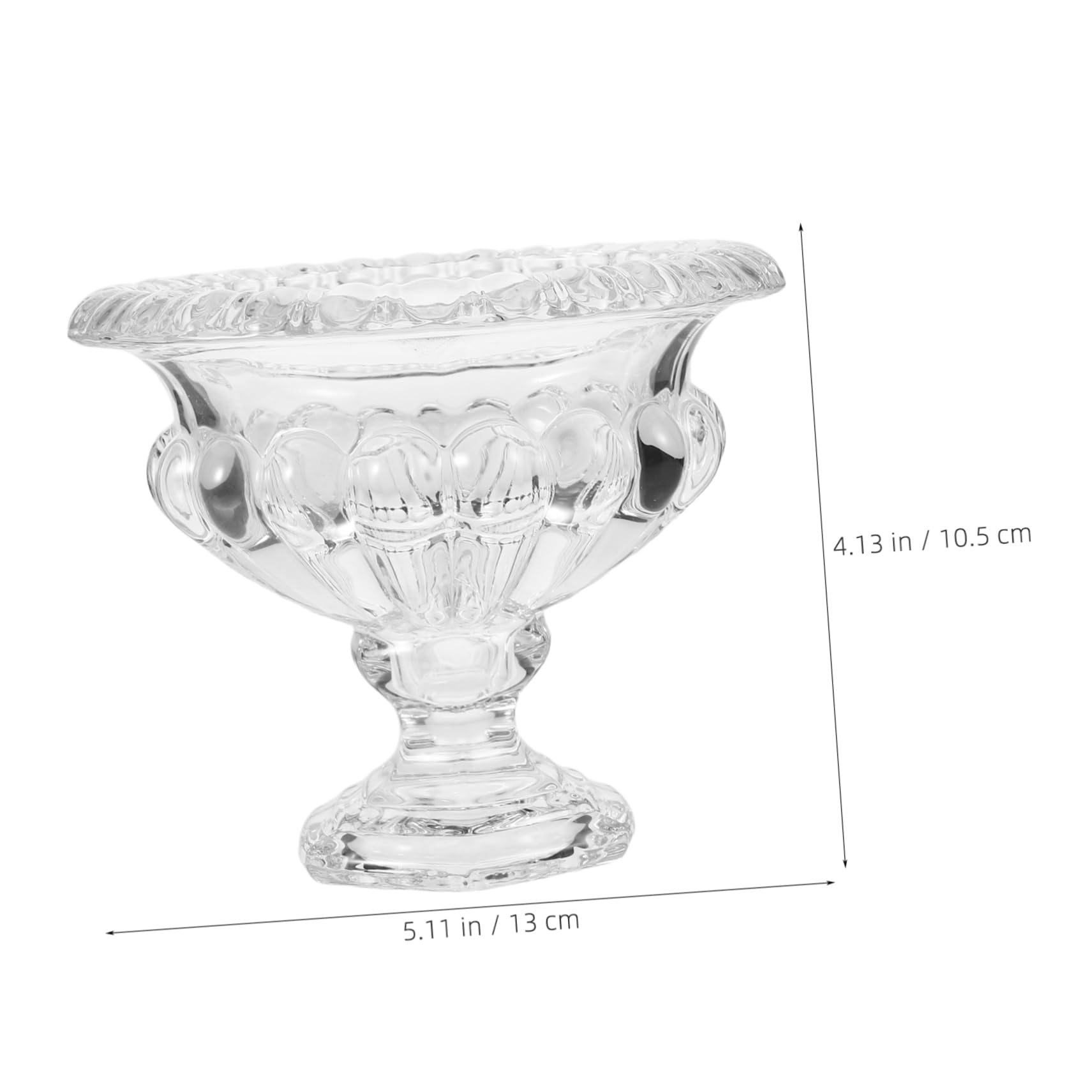 VICASKY Footed Glass Dessert Bowls Embossed Transparent Cups for Cold Drinks Trifle and Fruit Serving for Parties and Charming Home Decor