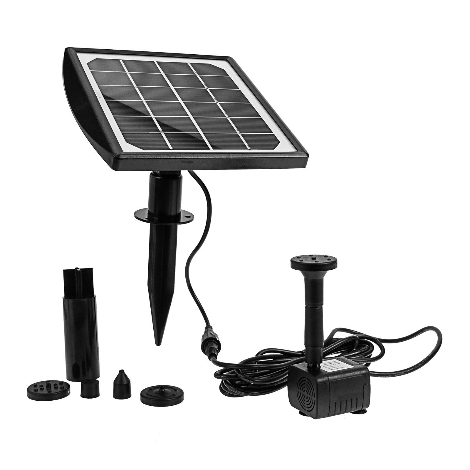 Artibetter Fontana Solare per Laghetto, Pompa Fontana da Giardino in ABS Nero, Decorativa, ad Avvio Automatico Luce Solare, per Giardini e Cortili