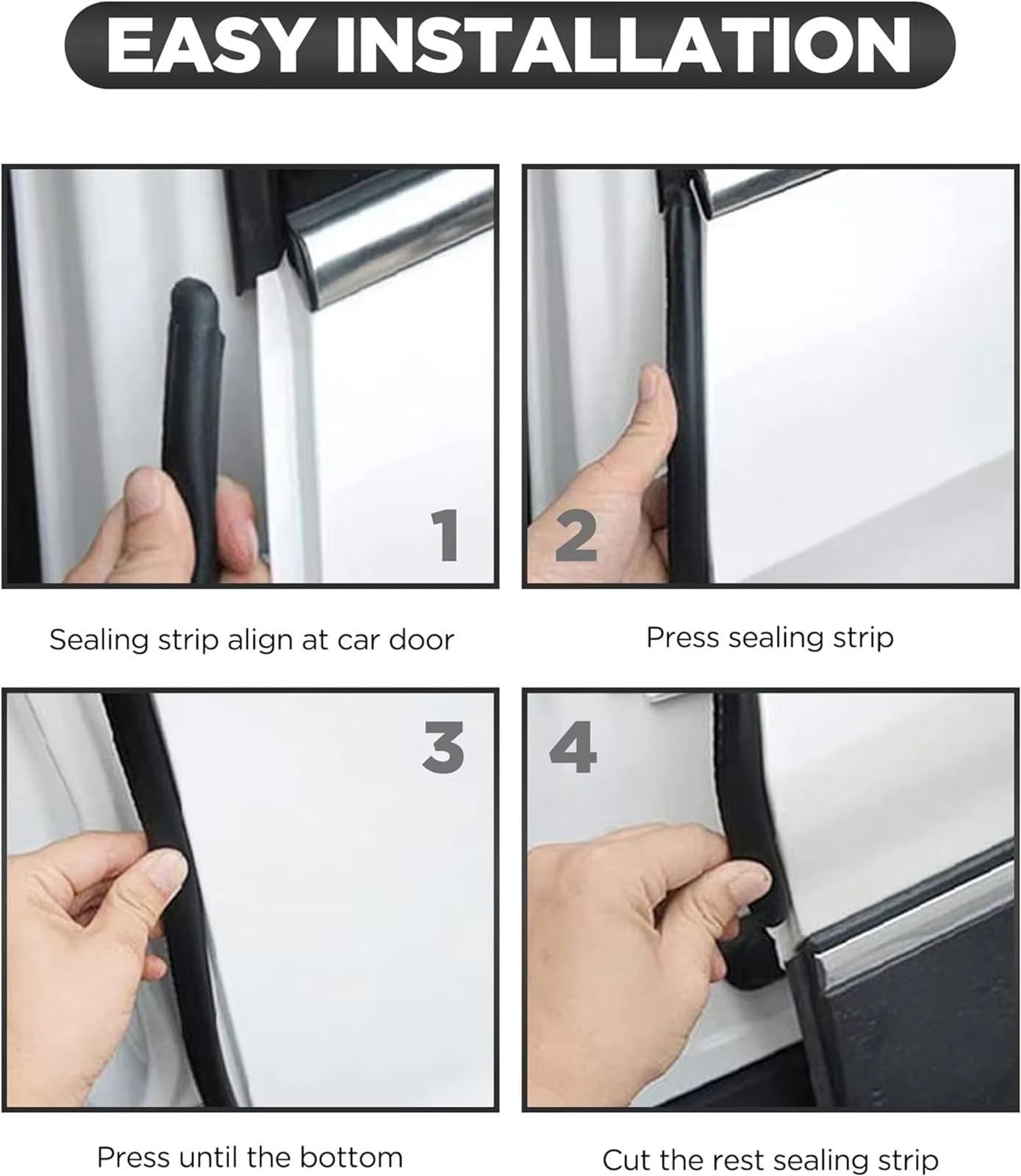 Strisce di Tenuta in Gomma per Auto, Portiere, Barche, casa, sigillanti in Gomma, Striscia di Tenuta insonorizzante Universale da 3 Metri con bulbo Laterale in PVC