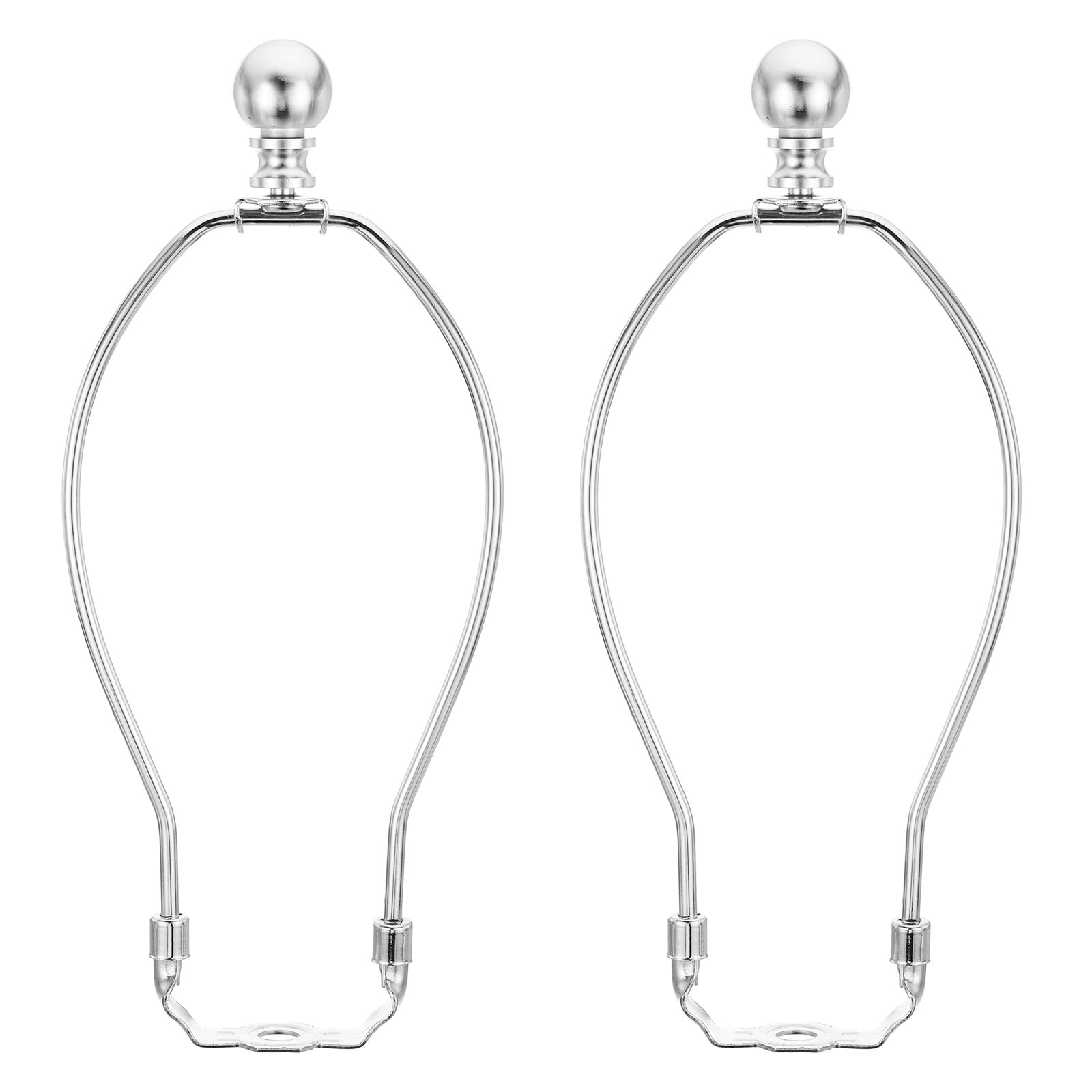 PATIKIL 8.5 Inch Lamp Harp Kit with Finial, 2 Set Detachable Shade Bracket Holder, DIY Lighting Accessories for Table Floor Lamps, Chrome