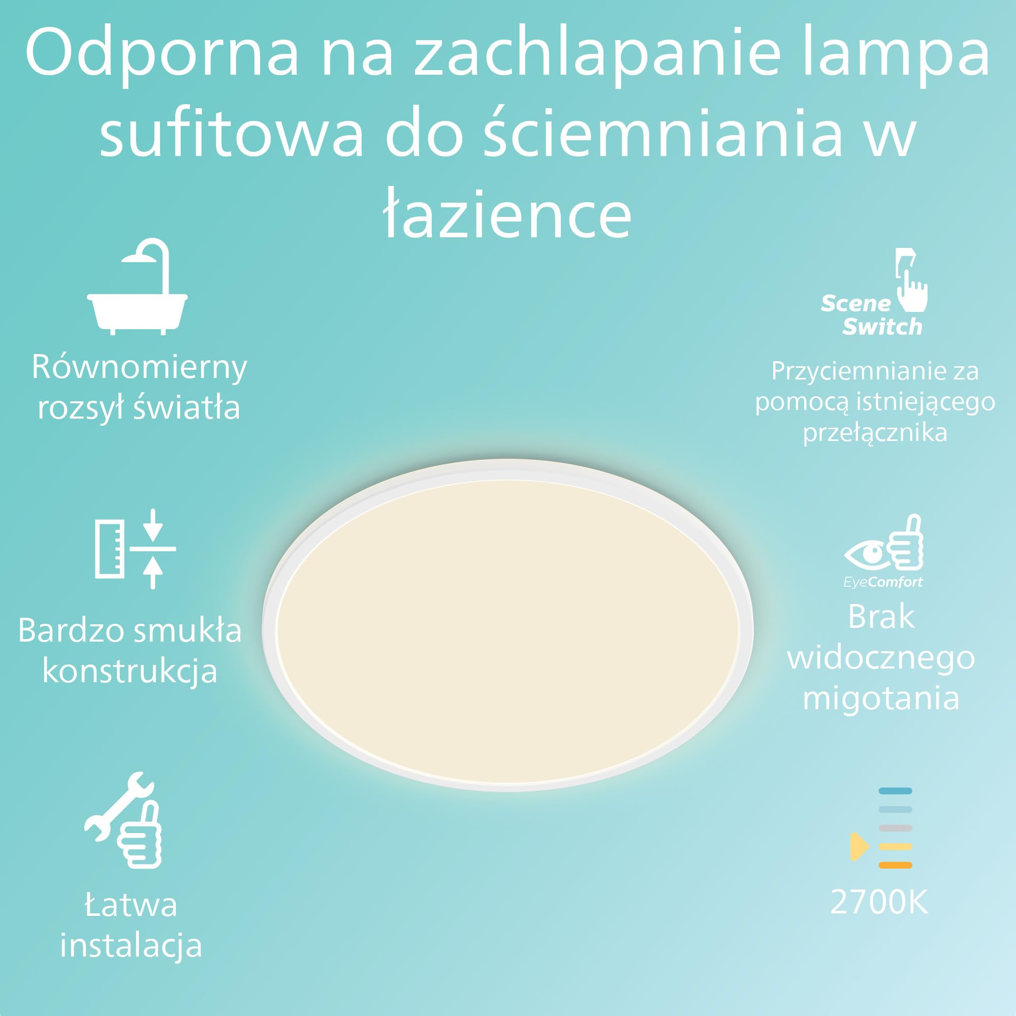 Philips Lampa sufitowa CL550 Biały Stopniowe przyciemnianie