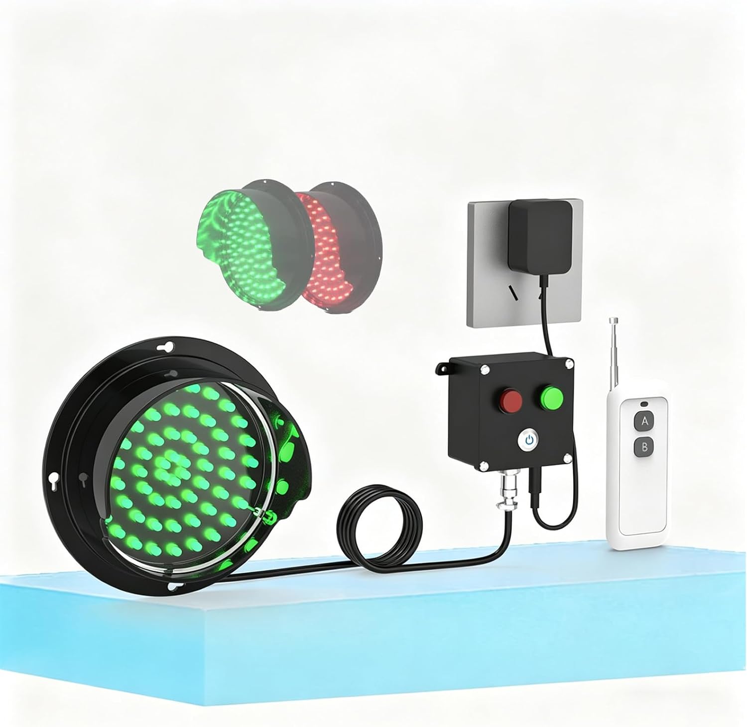 4 Inch Industrial Traffic Light,Stop and Go Light with Remote