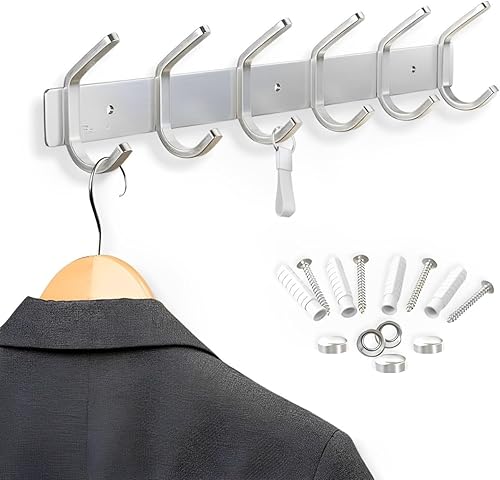 Perchero de pared  Perchero de pared de acero inoxidable con ganchos  Soporte de pared para chaqueta y perchero  Perchero de pared para ropa