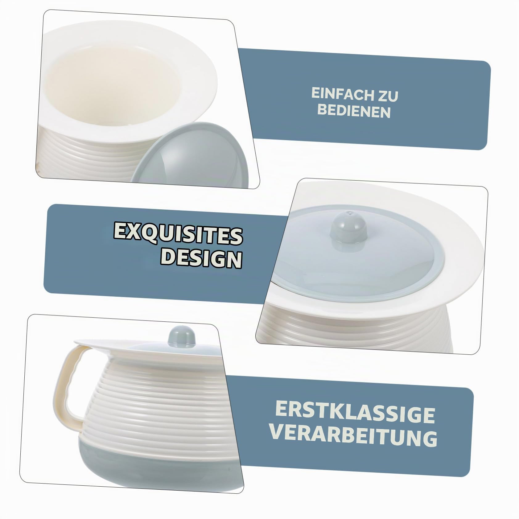 Anneome Nachttopf Mit Deckel Für Erwachsene Urintopf Aus Kunststoff Tragbarer Hauskammer Pot Mit Griff Geruchsisolierend Für Senioren Und Kinder 8.27 X 8.27 X 5.12 in