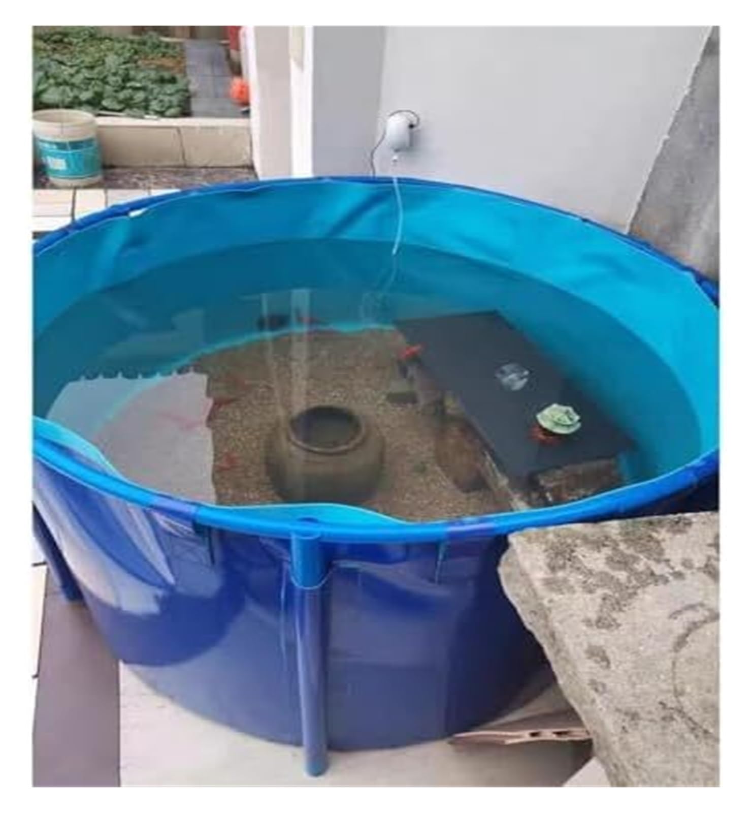 Estanque portátil de 1x1 m ideal para jardines acuáticos al aire libre con koi