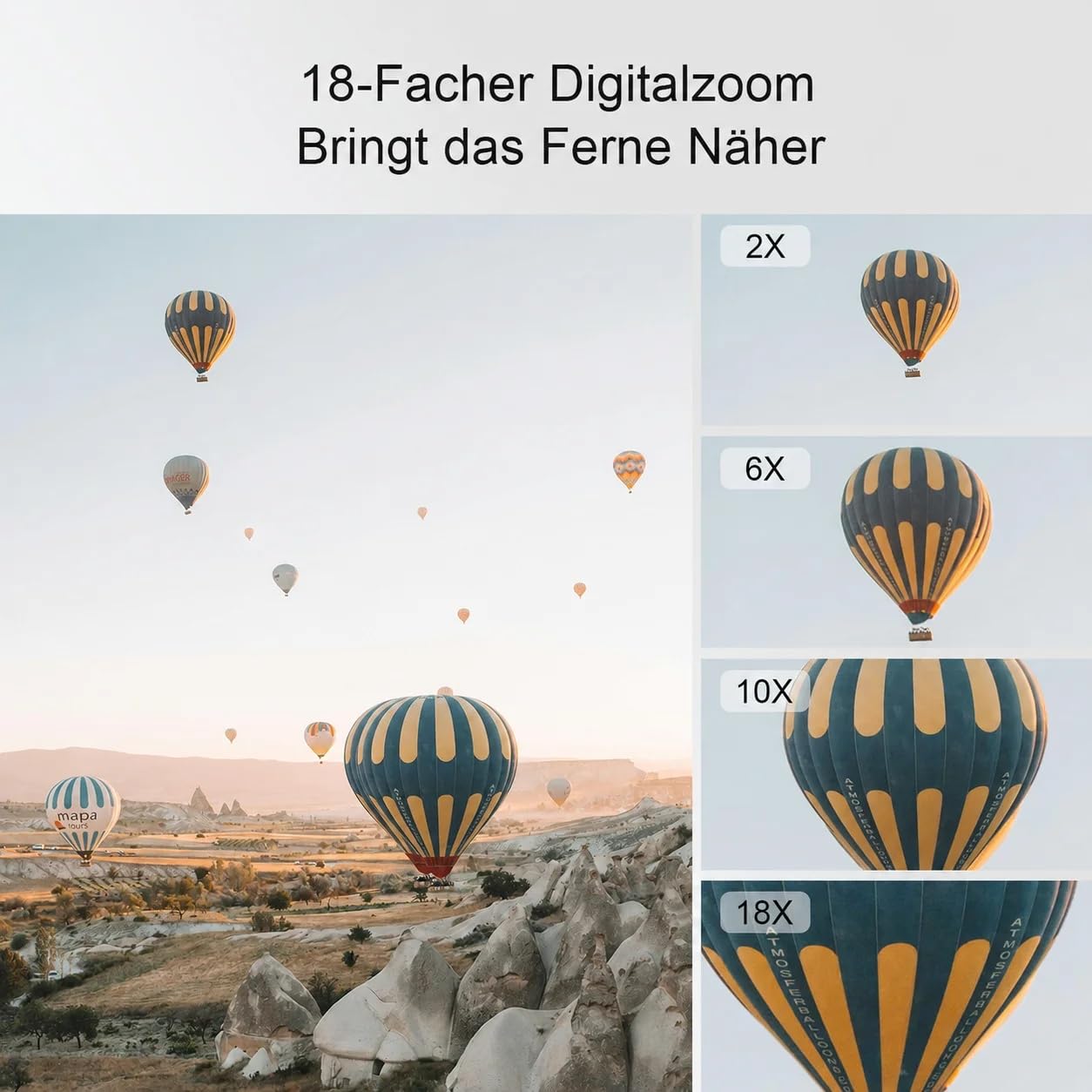 5K Digitalkamera mit Dual-Objektiv, 64MP Autofokus, 18X WiFi 64GB TF-Karte