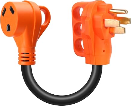 50 Amp Male to 30 Amp Female RV Adapter 12 inch,NEMA 14-50P to NEMA TT-30R, 125V 3750W STW 10 AWG 50M/30F Heavy Duty Dogbone Electrical Adapter for RV Camper,ETL Listed 50M/30F