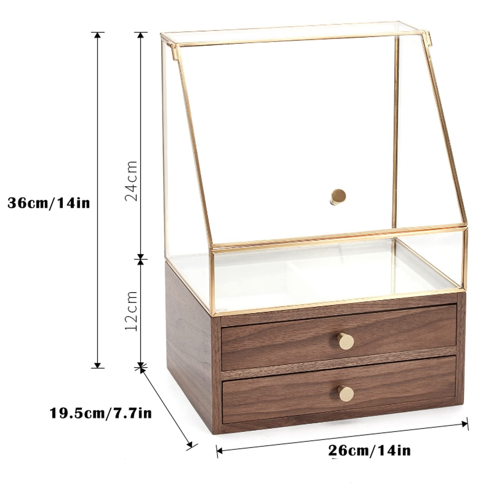 Porta Trucchi Organizer Scatola di stoccaggio cosmetico vetro trasparente boxep box display portainteiera for la cura della pelle gioielleria rossetto Vanity(L)