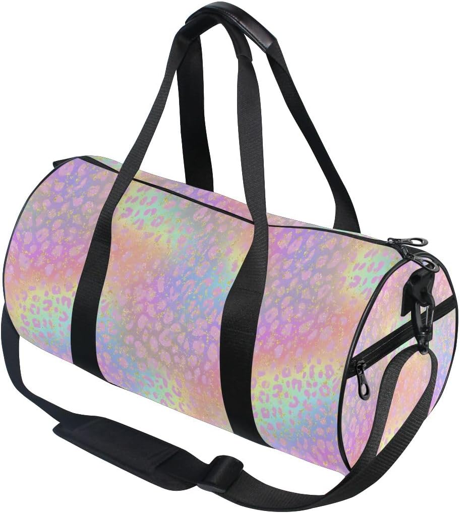 ALAZA Pink Glitter Hearts Travel Duffle Bag Sports Luggage with Backpack Tote Gym Bag for Man and Women