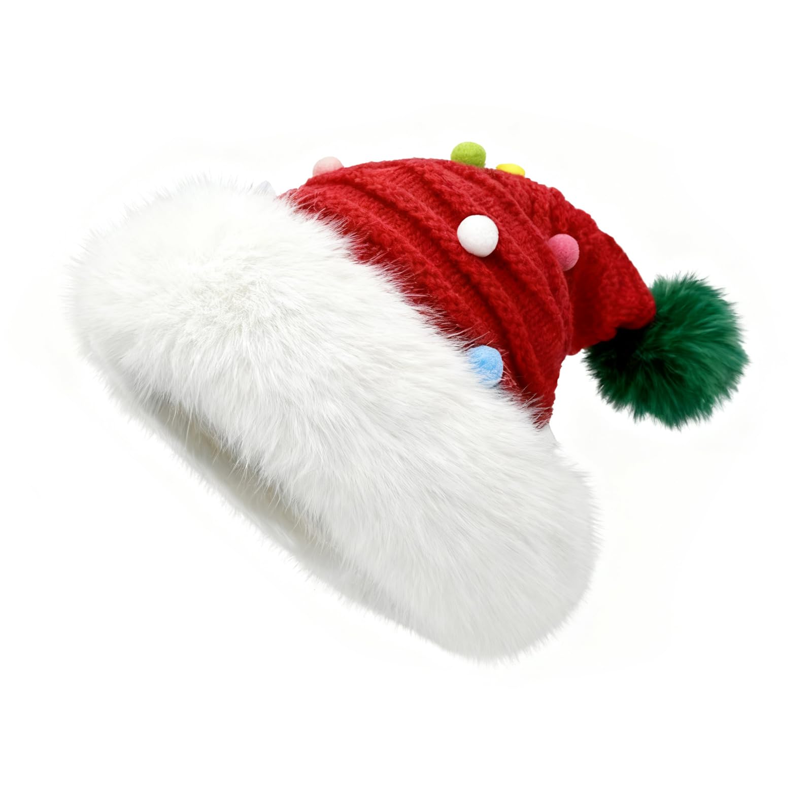 TAGVO Christmas Hats for Adults Luxury Father Christmas Hat Thicken Warm Plush Santa Claus Hats Velvet Xmas Hat for New Year Festive Party